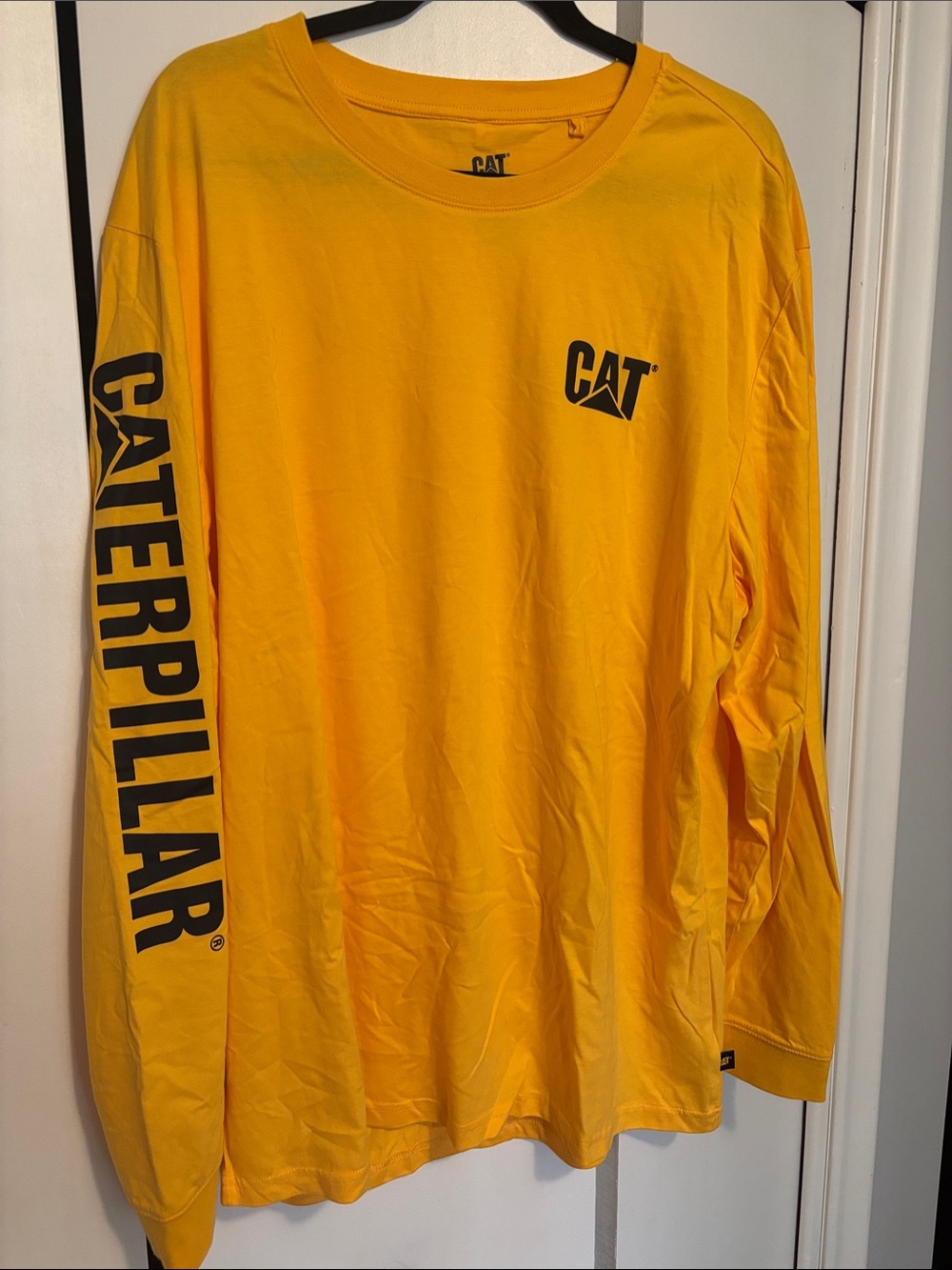 Caterpillar Yellow Long Sleeve Tee with Black Logo